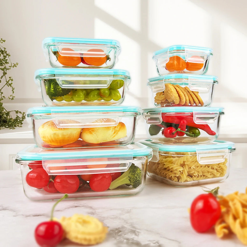 Glass Food Storage Containers Set (8-Piece)
