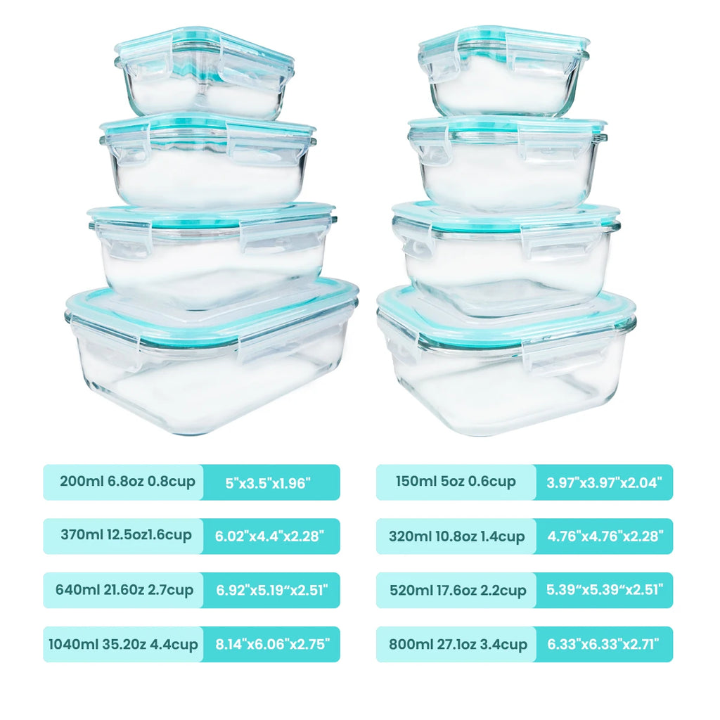 Glass Food Storage Containers Set (8-Piece)